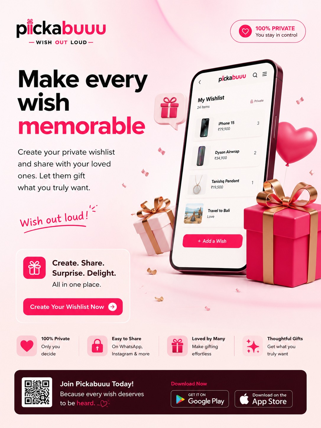 Wishlist App Flyer Design